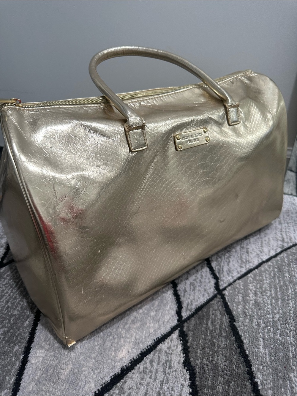 Michael Kors Metallic Gold Satchel with Top Handles